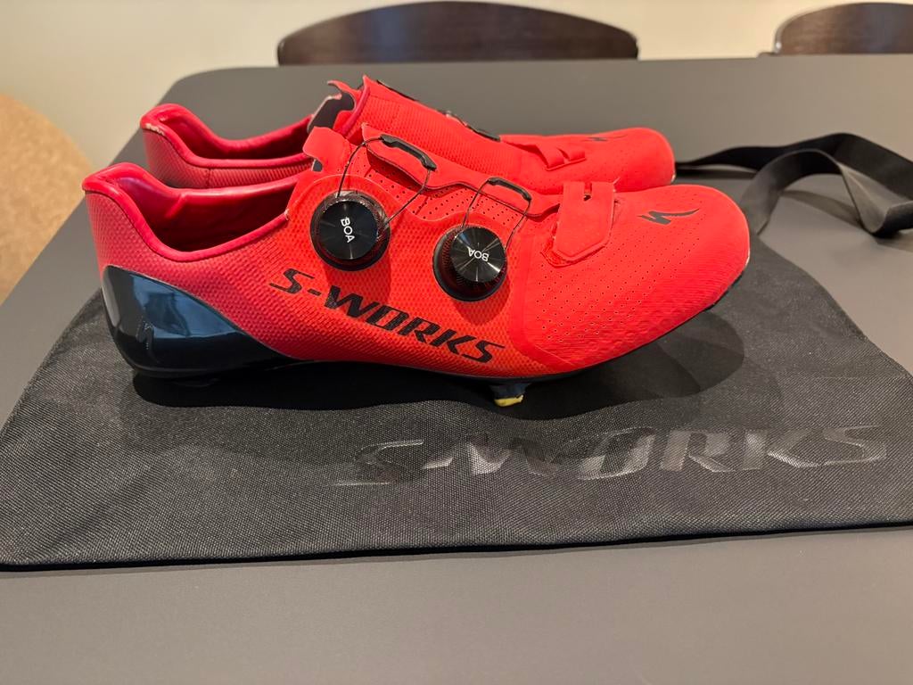 Fietsschoenen S-works 7 red maat 45, Ophalen, Gebruikt