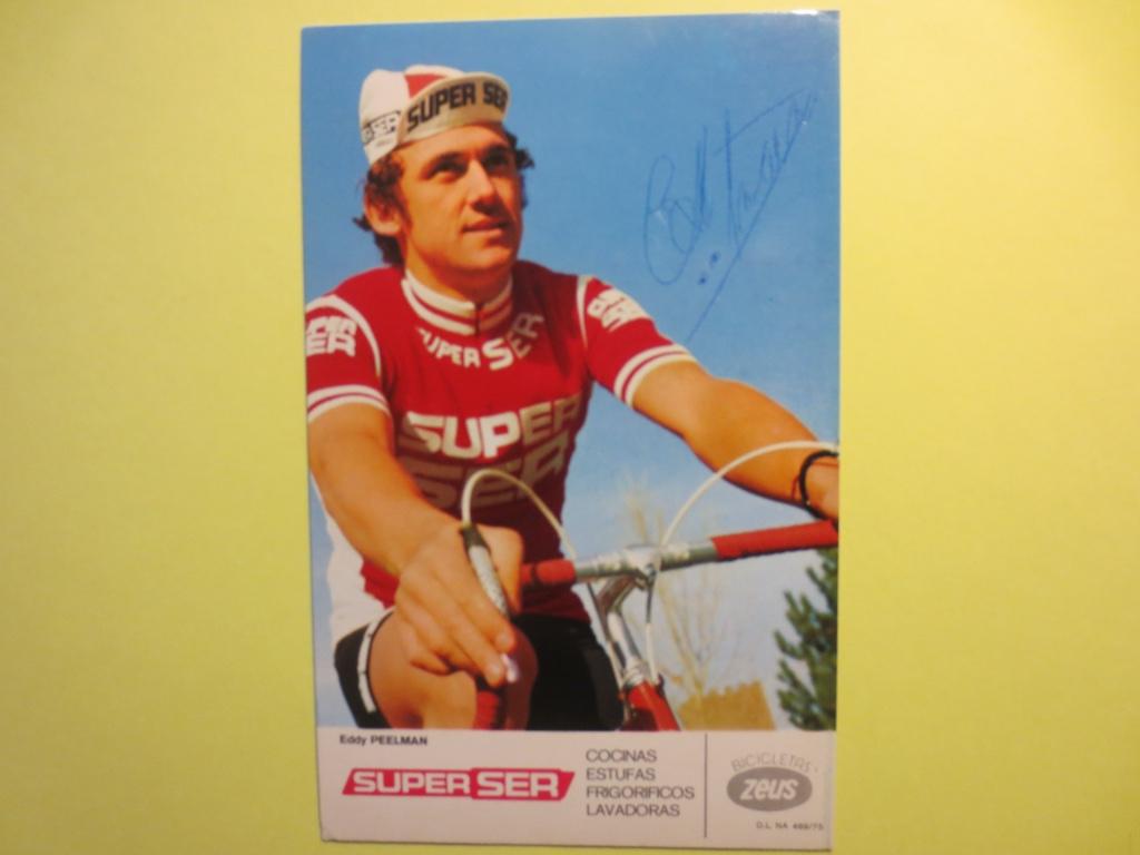 wielerkaart 1976 team super ser eddy peelman signe, Envoi, Comme neuf