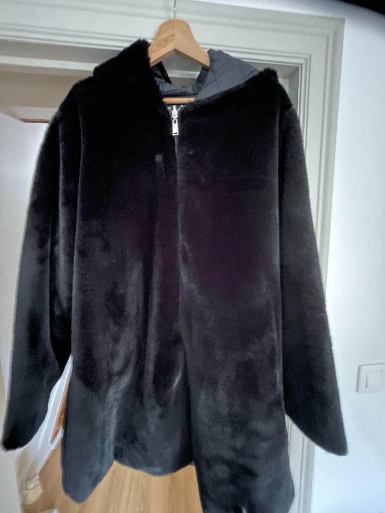 Anorak / Imitatiebont jas - omkeerbaar - One size, ANDERE, Ophalen of Verzenden, Nieuw, Zwart