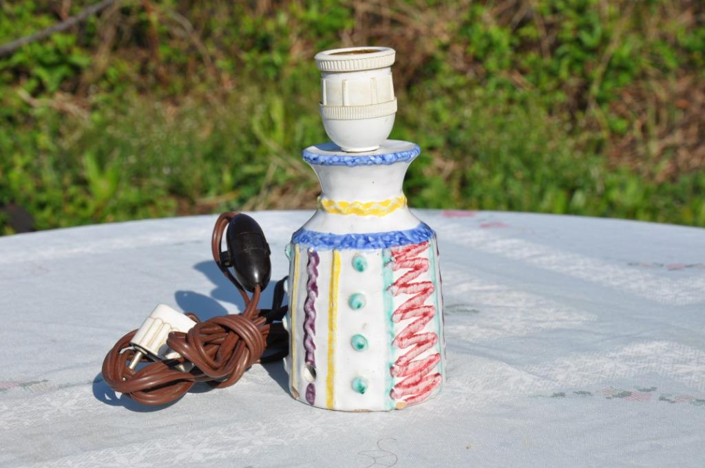 pied de lampe ceramique terre cuite signé, Enlèvement ou Envoi