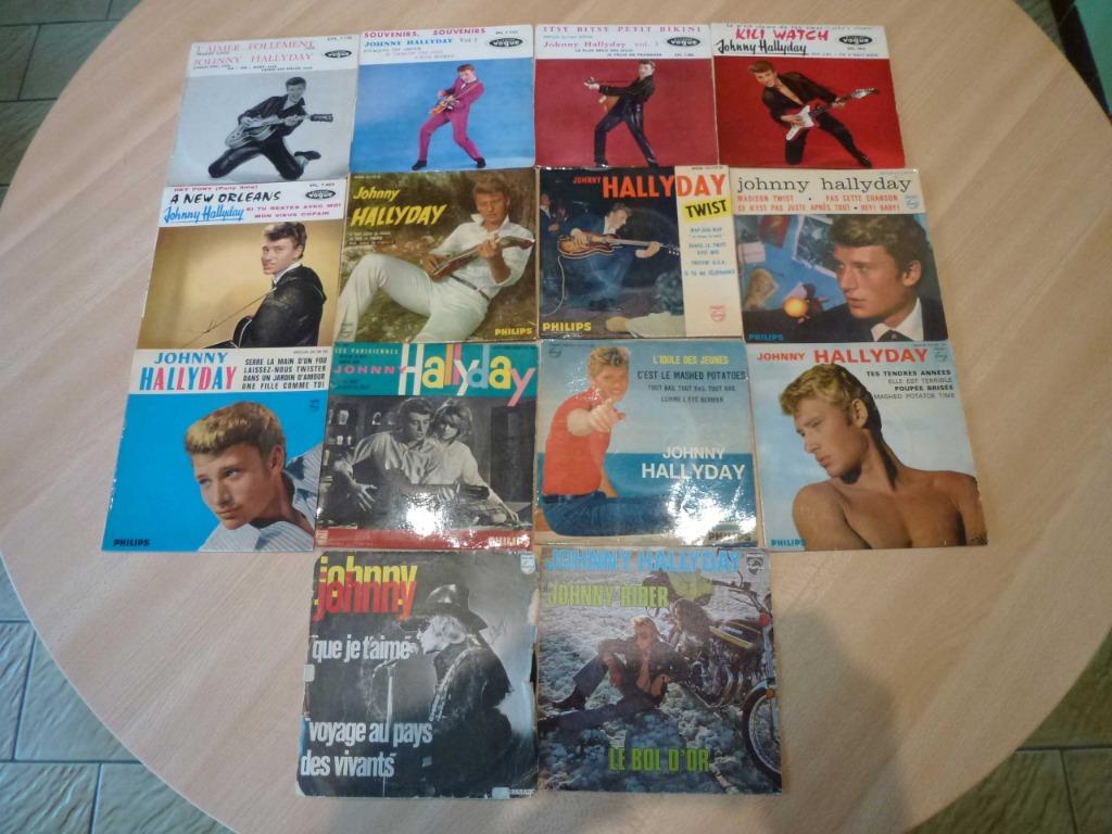 JOHNNY HALLIDAY disques 45 trs - années yé-yé-10 disques, Audio, Tv en Foto, Platenspelers, Gebruikt, Platenspeler, Overige merken