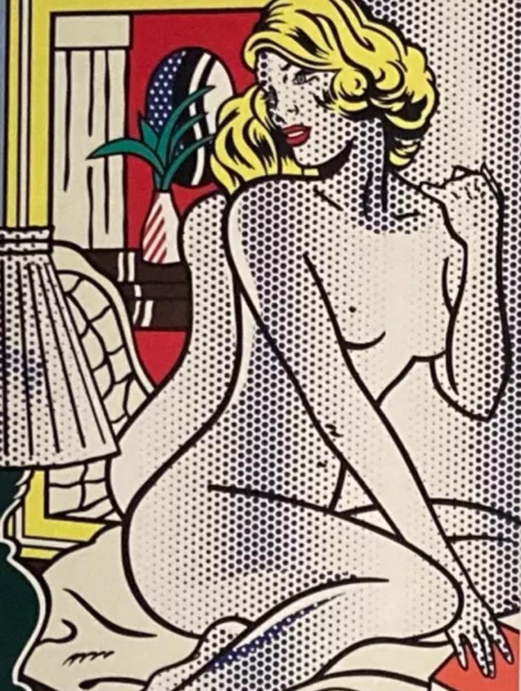Roy Lichtenstein: lithografie 40 bij 50 cm ingelijst, Ophalen of Verzenden