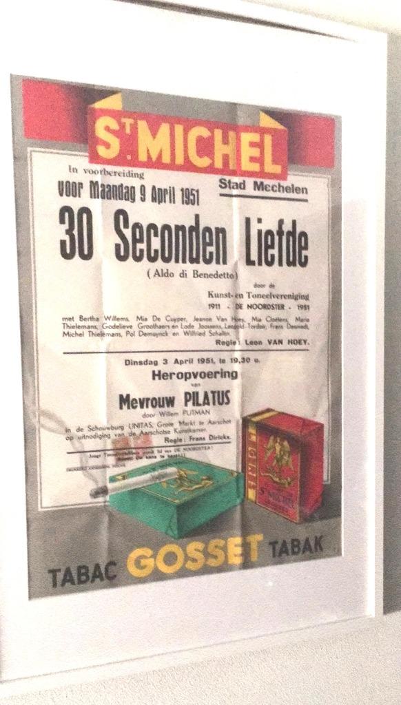 affiche de cigarettes St Michel - Tabac Gosset, Collections, Enlèvement, Comme neuf, Avec cadre