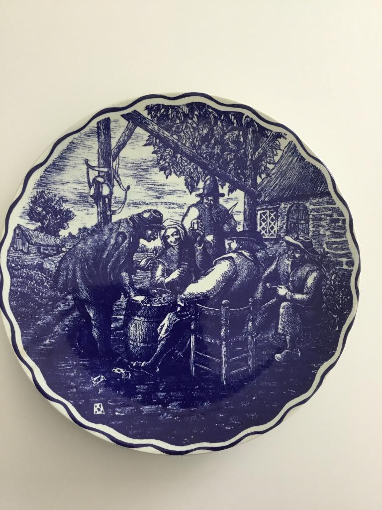 Sierbord Boerderij Tafereel Boch Frères La Louvière 1930, Ophalen of Verzenden