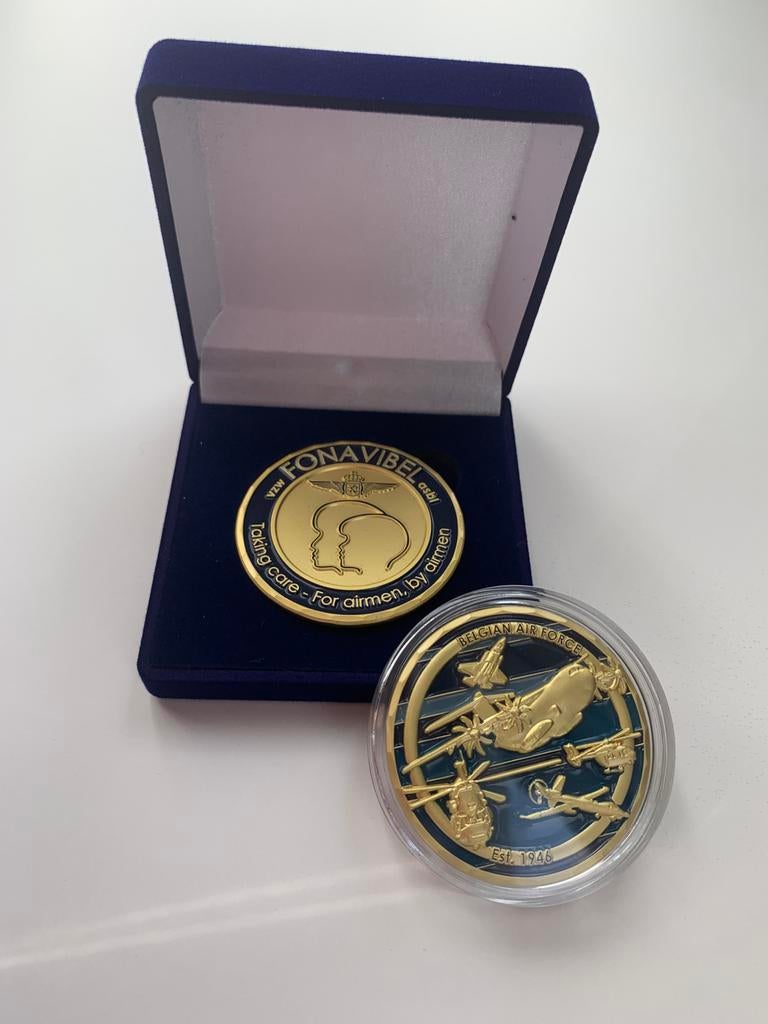 Coin luchtmacht, Postzegels en Munten, Setje, België, Goud, Overige waardes