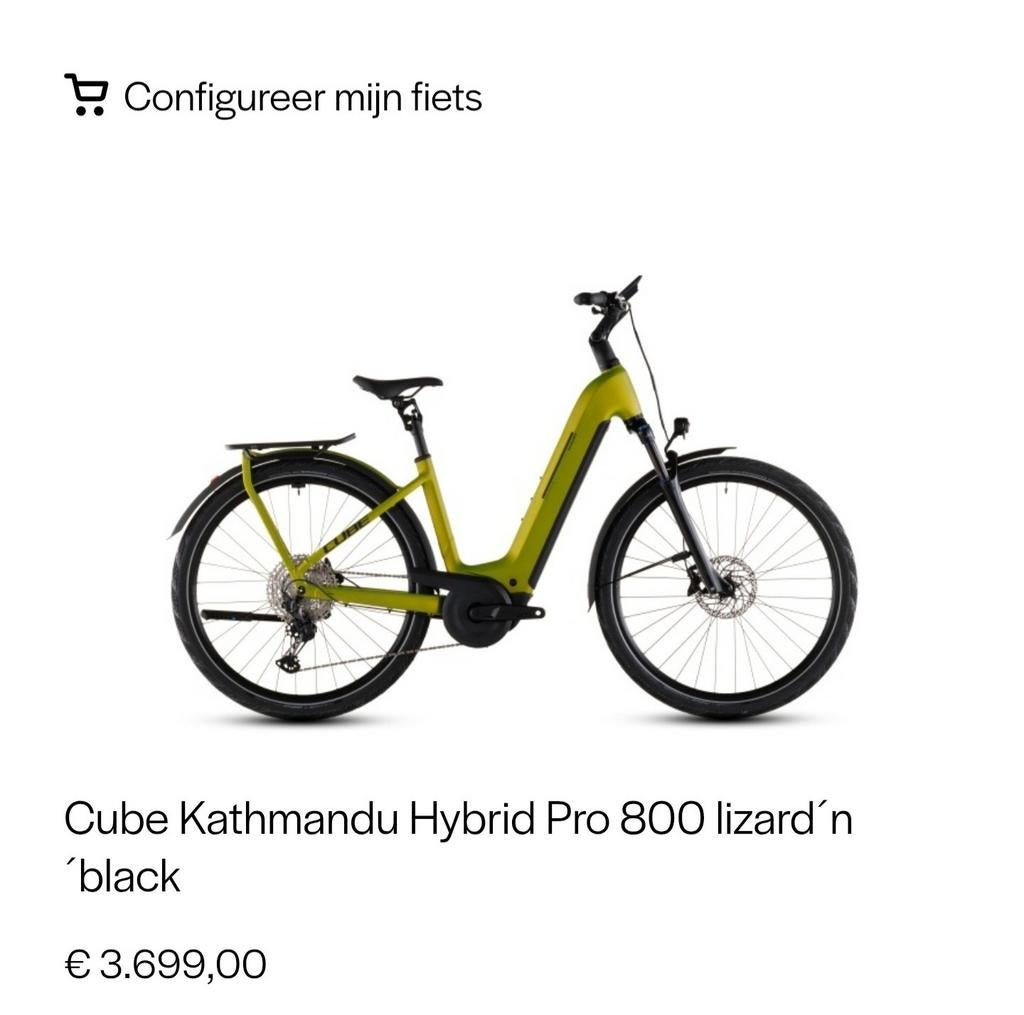 Cube kathmandu hybrid 800wh batterij, Fietsen en Brommers, Elektrische fietsen, Nieuw, Ophalen of Verzenden, 51 tot 55 cm, Cube