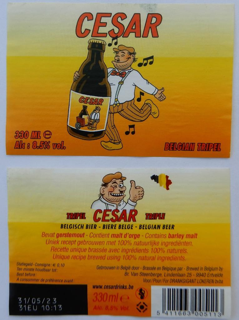 Étiquette de bière Cesar Brasserie Van Steenberge (5j4), Collections, Enlèvement ou Envoi, Utilisé