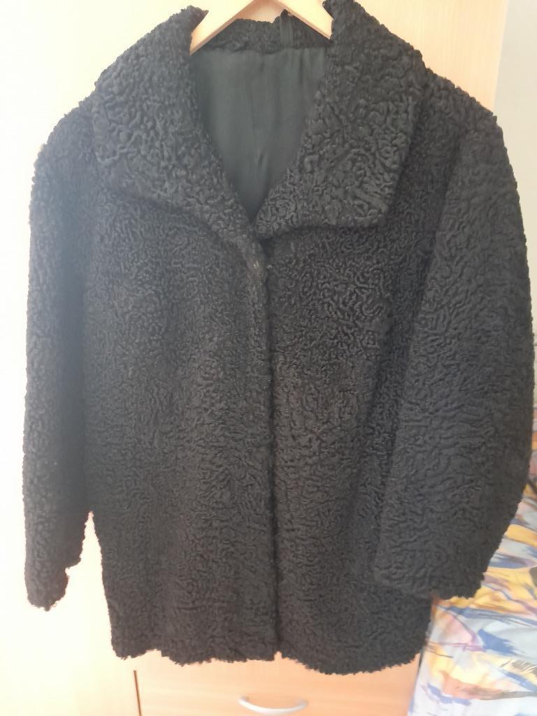 Damesjas Astrakan., Enlèvement ou Envoi, Porté, Taille 42/44 (L), Noir