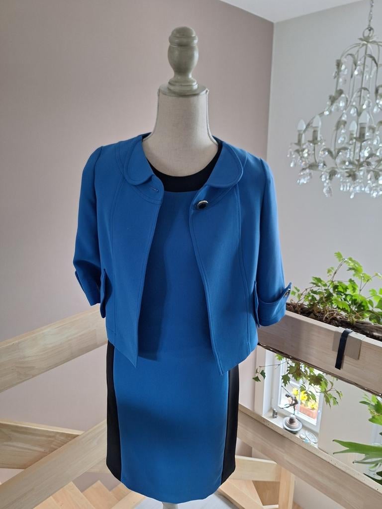 Kleed en bijbehorend vestje cara lotti, Enlèvement ou Envoi, Comme neuf, Taille 36 (S), Bleu