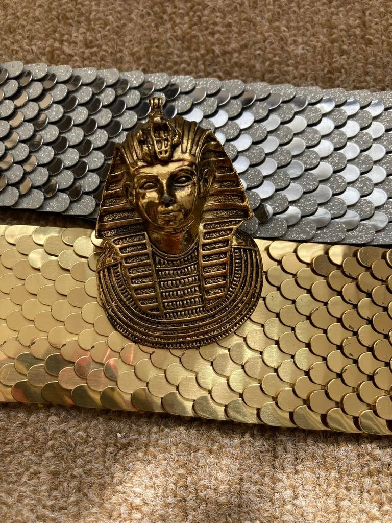 2 ceintures écailles de poisson métal style Paco Rabanne, Enlèvement ou Envoi, Comme neuf, Ceinture
