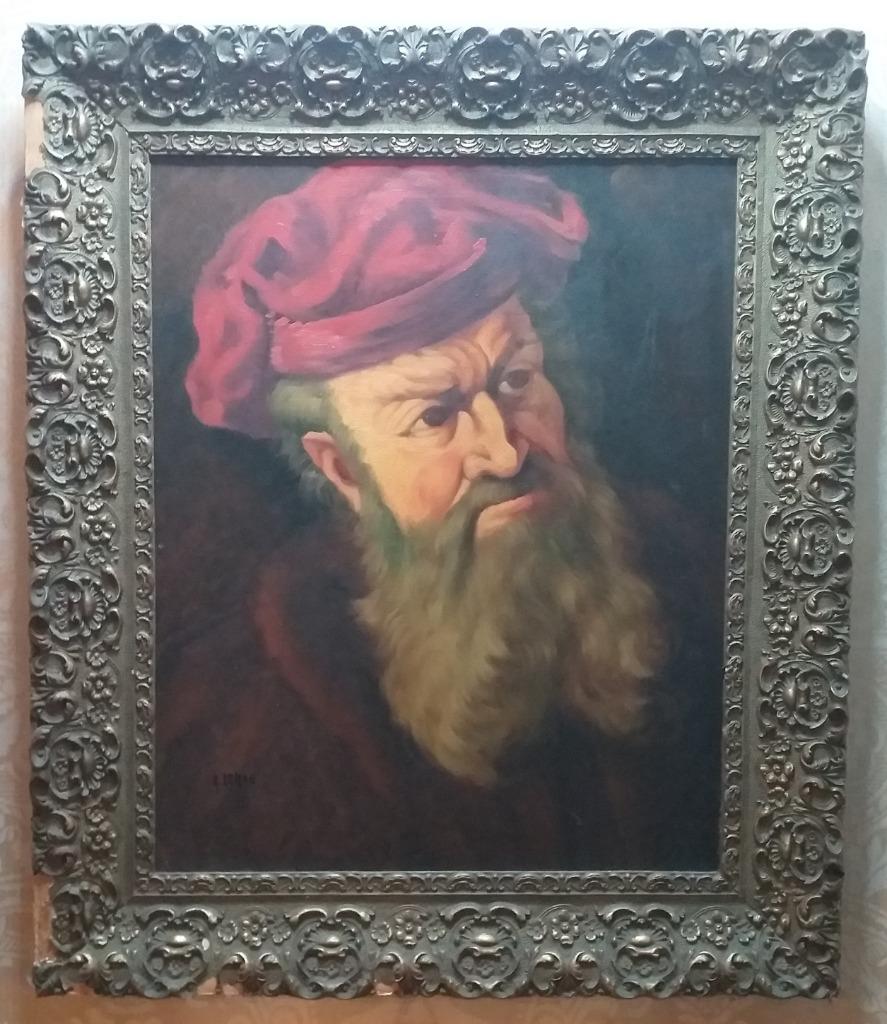Schilderij André Deman - man met kaproen, Ophalen of Verzenden