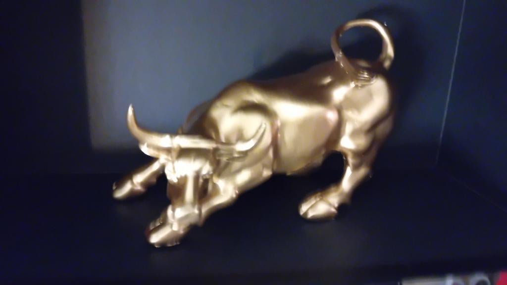 GOUDEN STIER 17CM LENGTE 9CM H, Ophalen of Verzenden