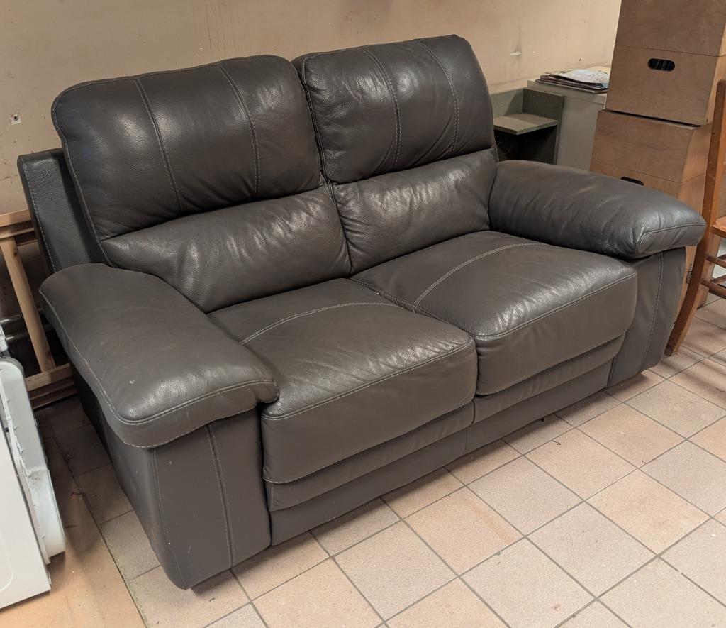 Lederen zetel, Huis en Inrichting, Ophalen, Gebruikt, Tweepersoons, Leer
