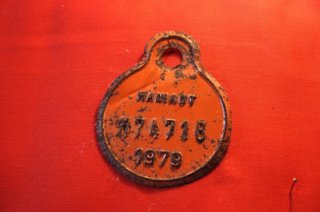 §  plaque velomoteur hainaut 1979 (2), Enlèvement ou Envoi, Utilisé