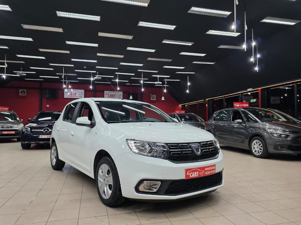 Sandero SCe 75 Comfort**GEKEURD**AIRCO**FACELIFT**SENSOREN*, Auto's, Dacia, Voorwielaandrijving, Stof, Wit, Bedrijf