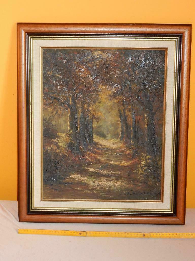 Olieverf op doek, mooie houten lijst, Antiek en Kunst, Kunst | Schilderijen | Klassiek, Ophalen of Verzenden