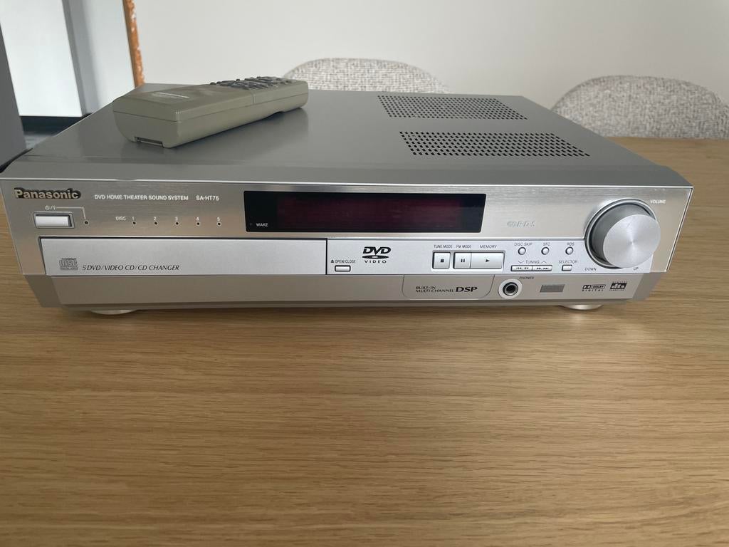 Panasonic reciever met 5 dvd/cd changer, Ophalen of Verzenden, Gebruikt, 5.1-systeem, Panasonic