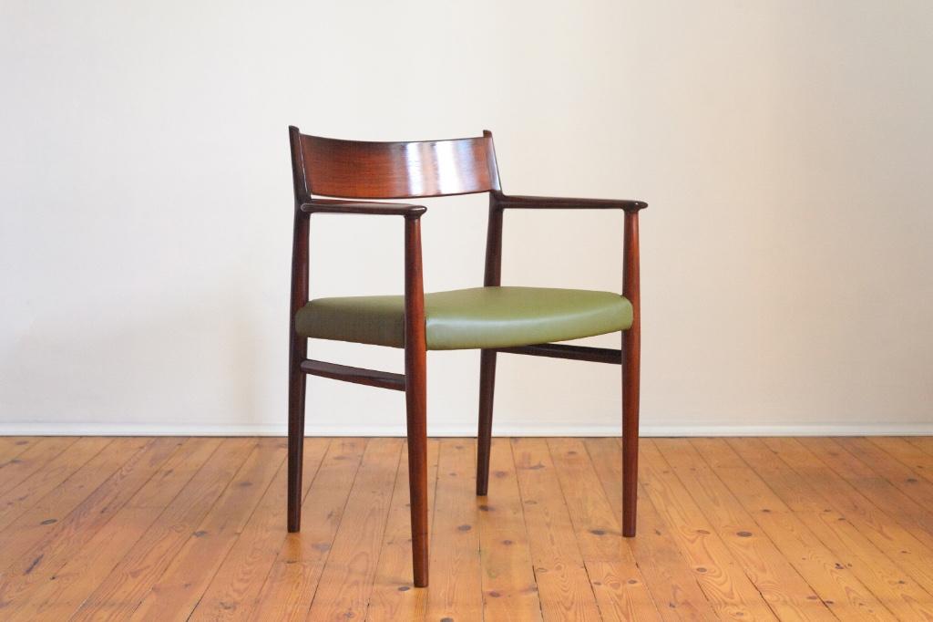Fauteuil de bureau en palissandre par Arne Vodder 418B, Maison & Meubles, Comme neuf, Vert, Chaise de bureau