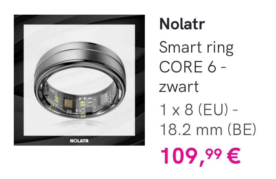 Nolatr smart ring core 6 zwart, Enlèvement, Neuf