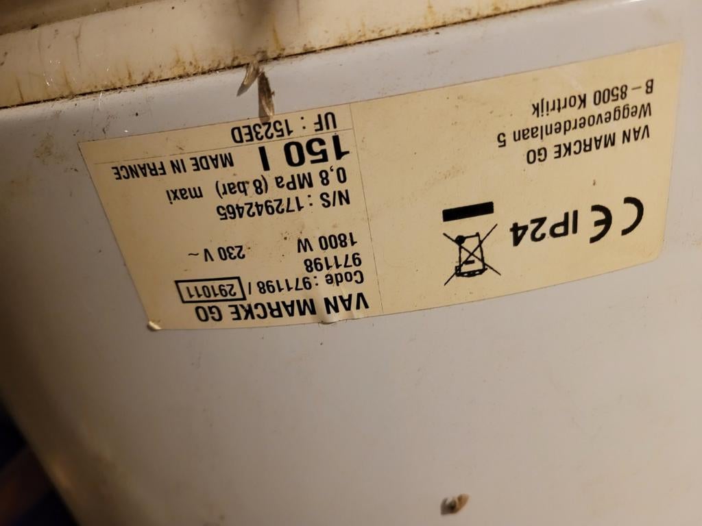 Van marcke boiler 150l droge weerstand, Elektronische apparatuur, Ophalen