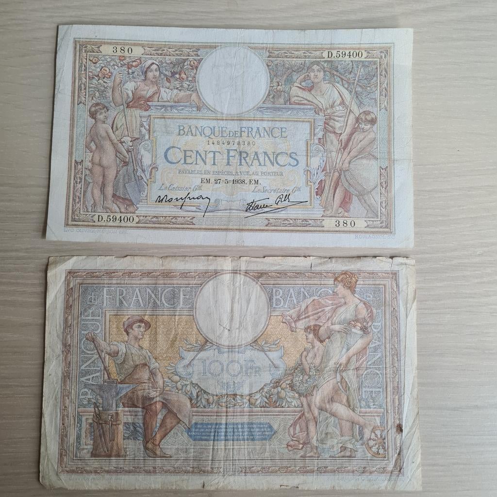 Billets   100 franc France  lot 2, Enlèvement ou Envoi, France