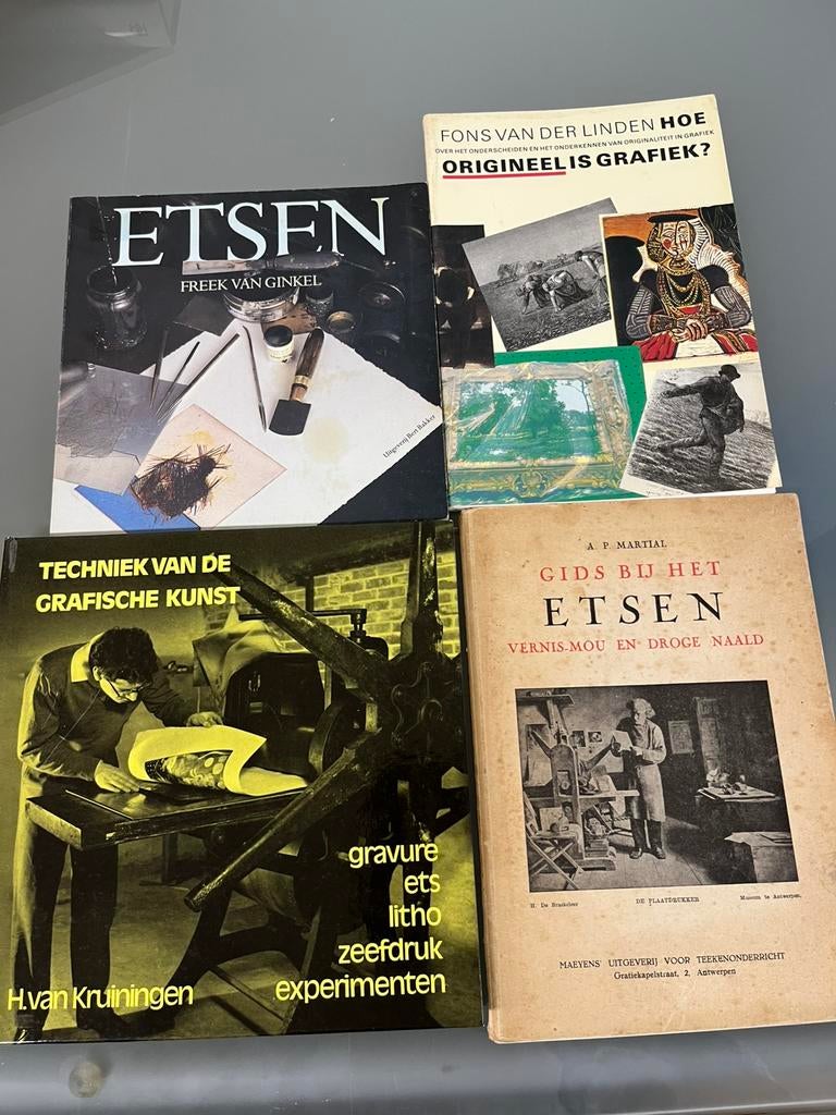 Lot boeken etsen - gravure - litho - zeefdruk, Ophalen of Verzenden, Gelezen, Grafische vormgeving