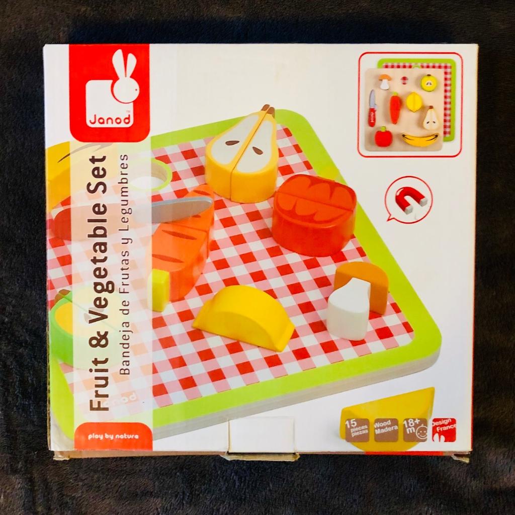 Houten groente- en fruitbordspel – Janod, Ophalen, 2 tot 4 jaar, Gebruikt, 10 tot 50 stukjes