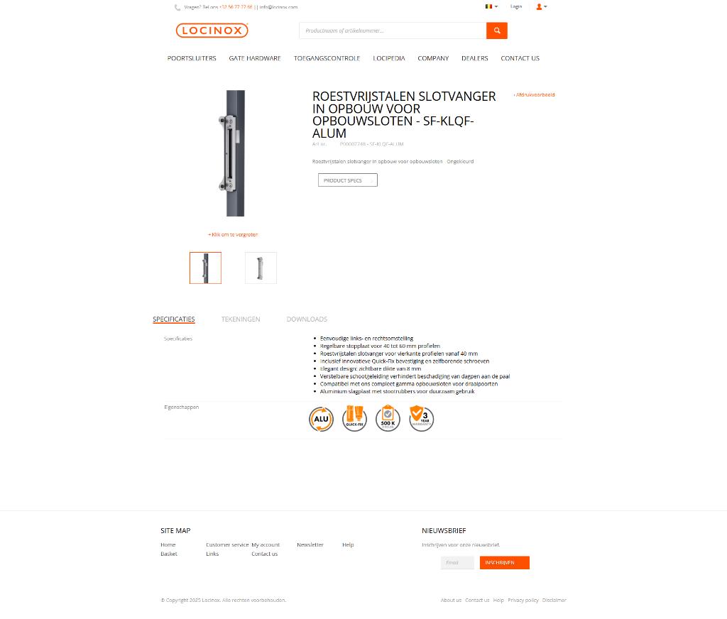 Locinox slotvanger, Ophalen, Nieuw