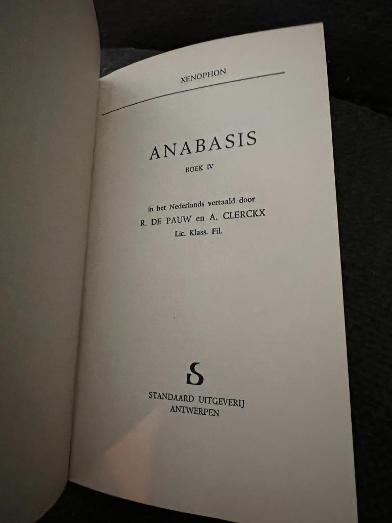 Anabasis - Wenophon Boek IV * Standaard Uitgeverij, Antwerpe, Boeken, Gelezen, Ophalen of Verzenden, Xenophon, België