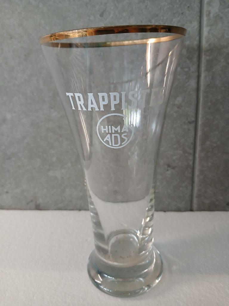 Oud TRAPPISTS CHIMAY ADS fluitglas met gouden rand in perfec, Ophalen of Verzenden, Zo goed als nieuw, Glas of Glazen, Overige merken