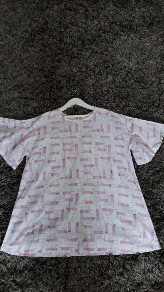 La Redoute blouse roze katten, maat 152, Enlèvement ou Envoi, Comme neuf, La Redoute, Chemise ou Chemisier
