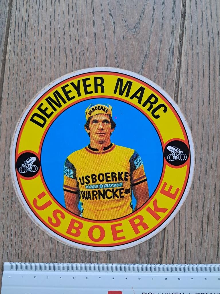 Retro sticker renner Ijsboerke: De Meyer Marc, Ophalen of Verzenden