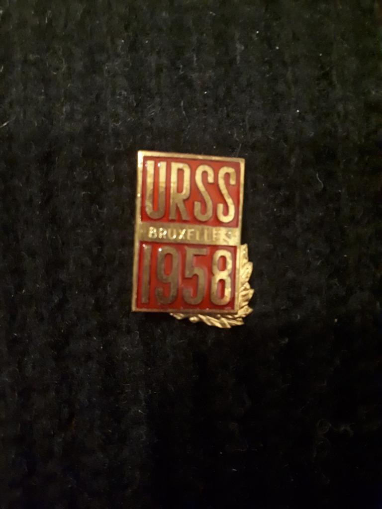 Badge broche insigne Expo 1958 Bruxelles URSS russie, Gebruikt