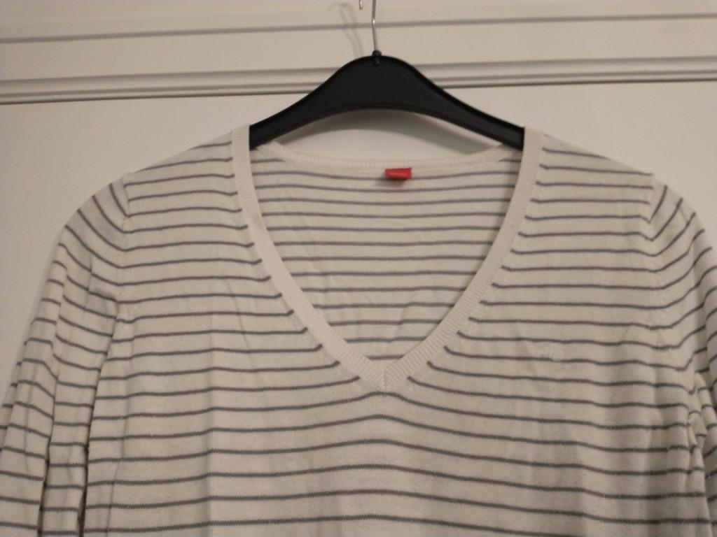 Wit-grijs gestreepte trui - Esprit - M, Taille 38/40 (M), Enlèvement ou Envoi, Porté, Blanc