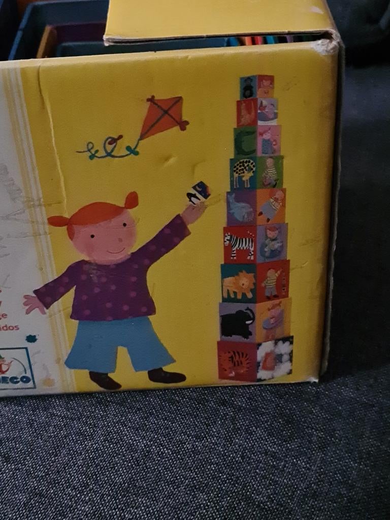 10 cubes à empiler ou à encastrer Djeco, Enlèvement, Utilisé