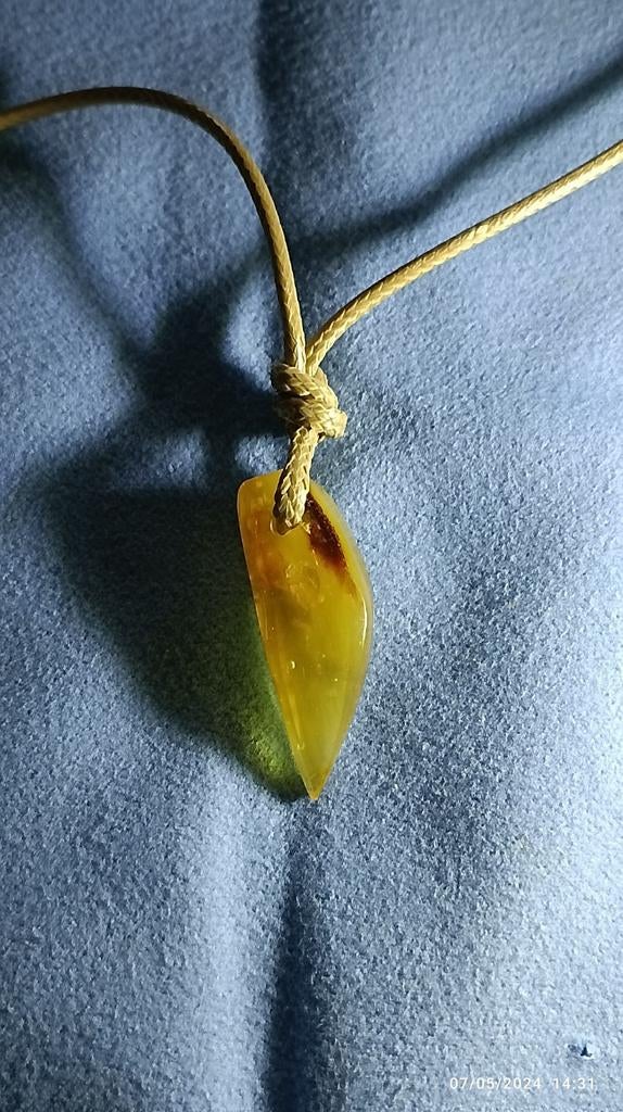 Pendentif en ambre naturelle de la Lituanie, Neuf, Pierre ou Minéral, Enlèvement ou Envoi, Beige