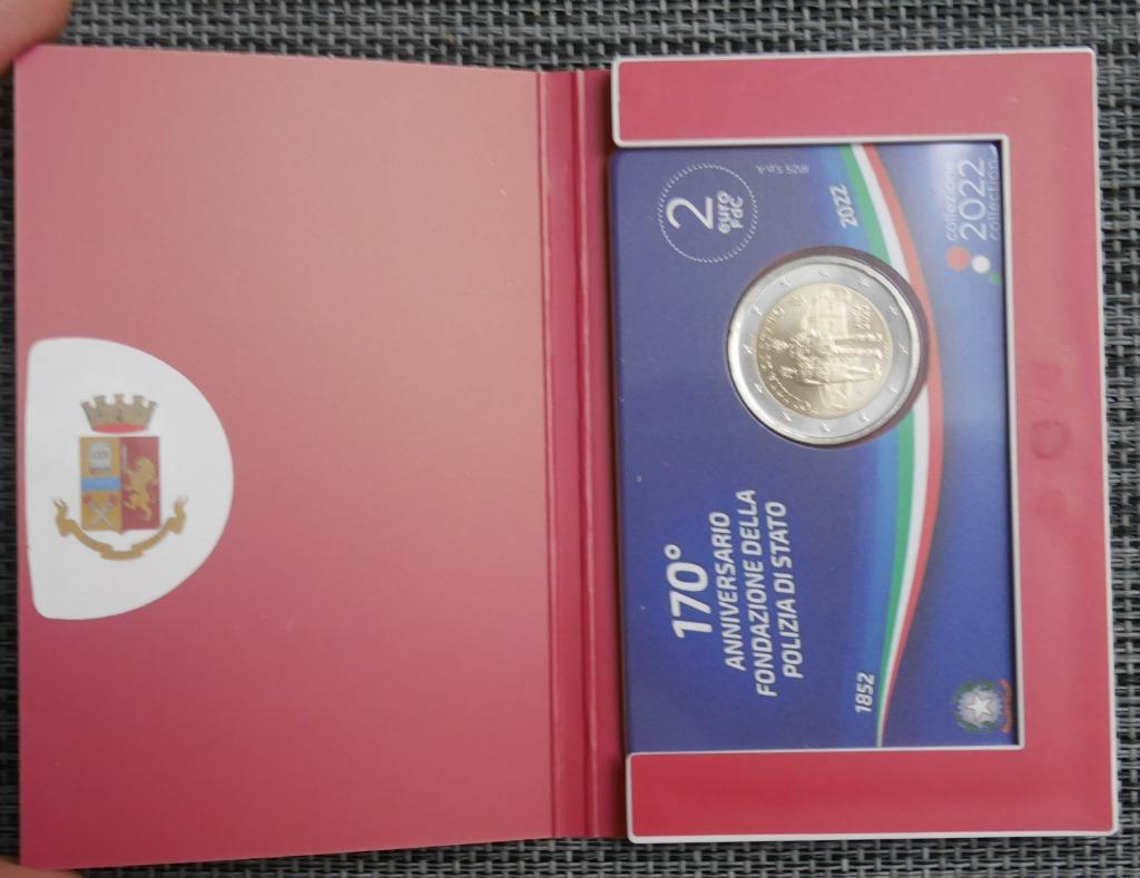 2 euros Coincard  Italie 2022  UNC Police d'État, Enlèvement ou Envoi, Italie, 2 euros, Série