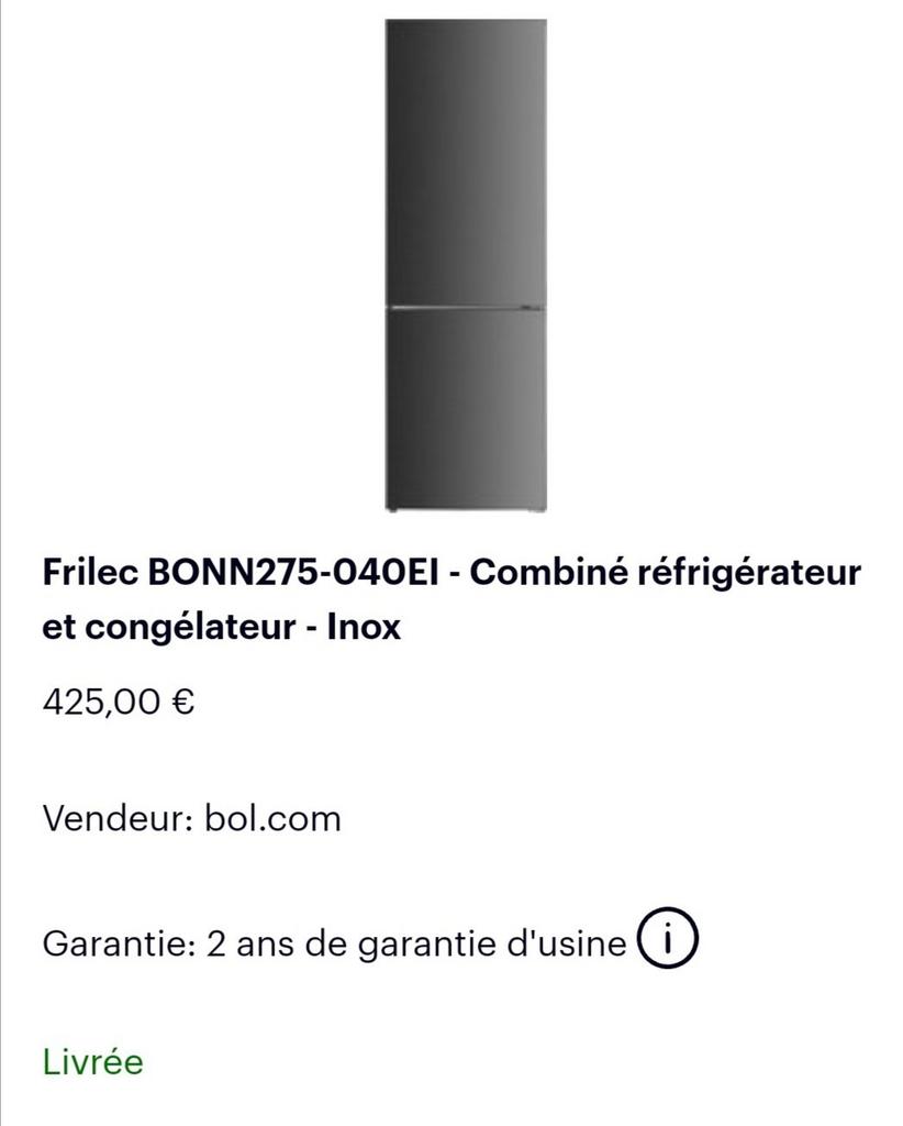 Frilec BONN275-040EI koel-vriescombinatie, Ophalen of Verzenden, Zo goed als nieuw