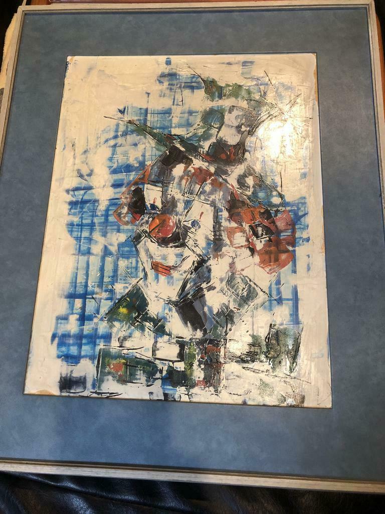 Schilderij Clown - Montmartre jaren 70, Antiek en Kunst, Kunst | Schilderijen | Klassiek, Ophalen