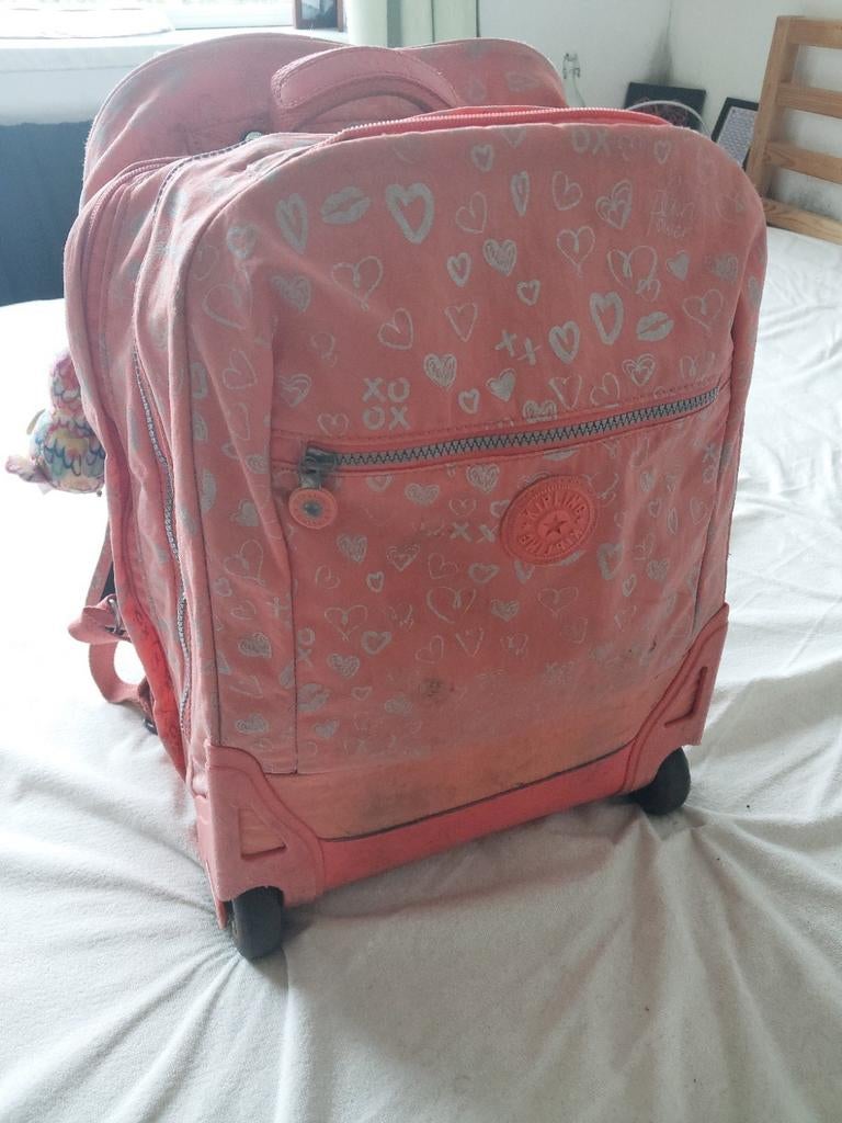 Cartable a roulettes Kipling Rose (bon état), Bijoux, Sacs & Beauté, Sacs | Cartables, Rose, 50 cm ou plus, Enlèvement, Autres types