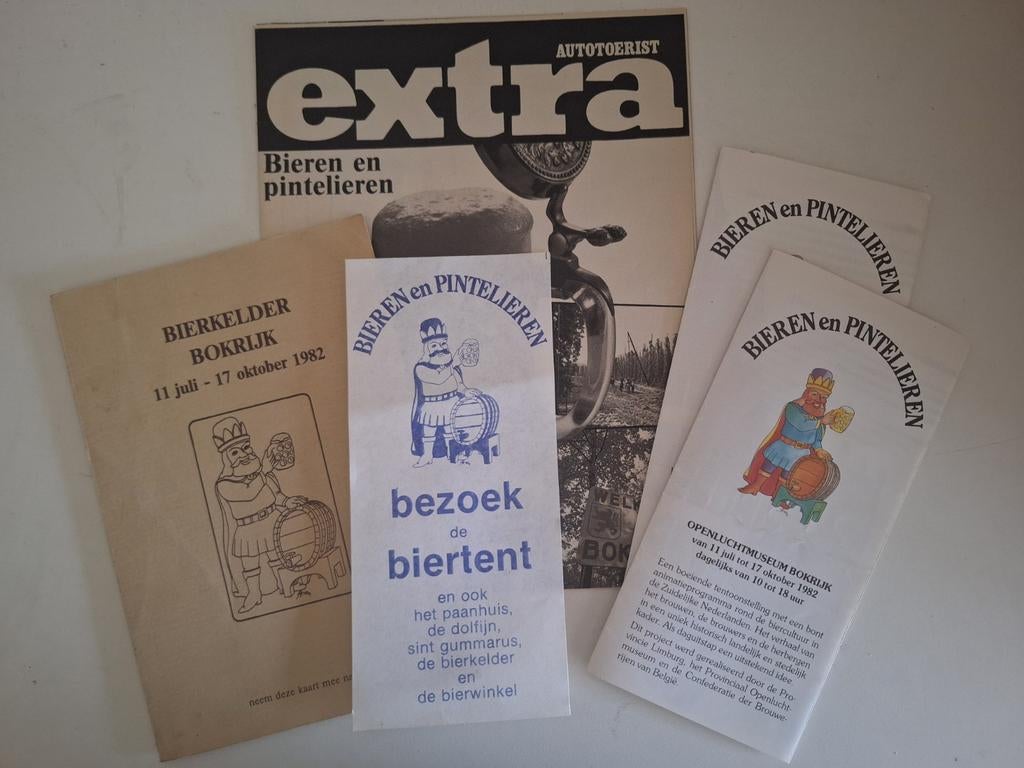 Bieren en pintelieren brochures openluchtmuseum Bokrijk 1982, Verzamelen, Ophalen of Verzenden, Zo goed als nieuw