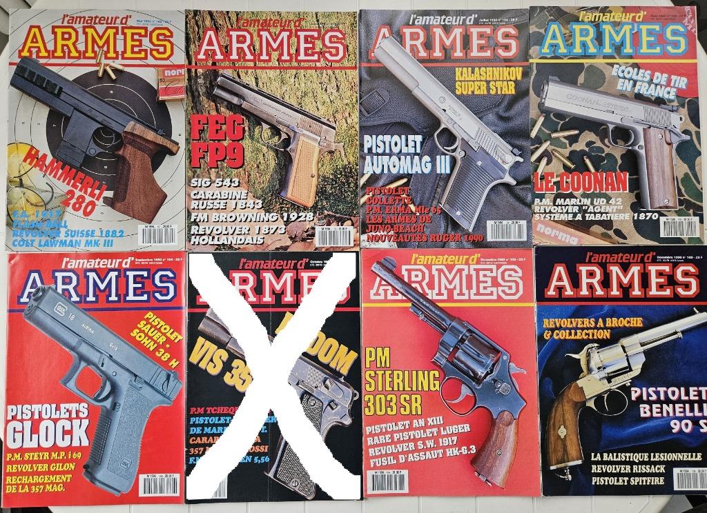 Revue L'Amateur d'Armes - Lot van 7 nummers 102 (1990) -109, Ophalen of Verzenden, Gelezen