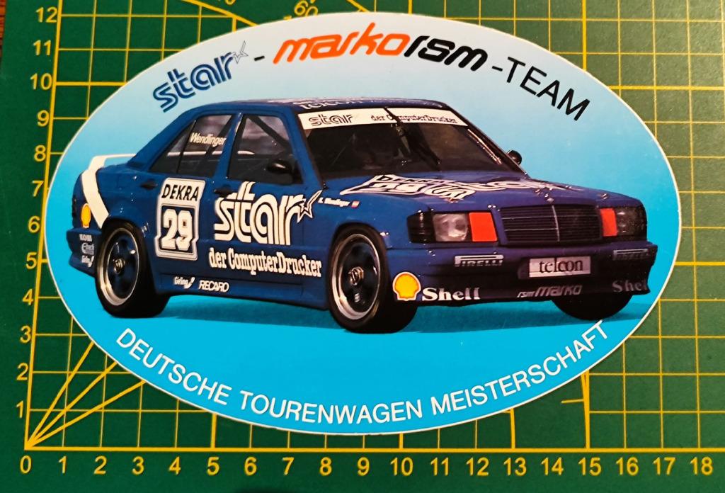 Sticker Mercedes 190 E DTM Karl Wendlinger Star 1989 Marko, Ophalen of Verzenden, Zo goed als nieuw