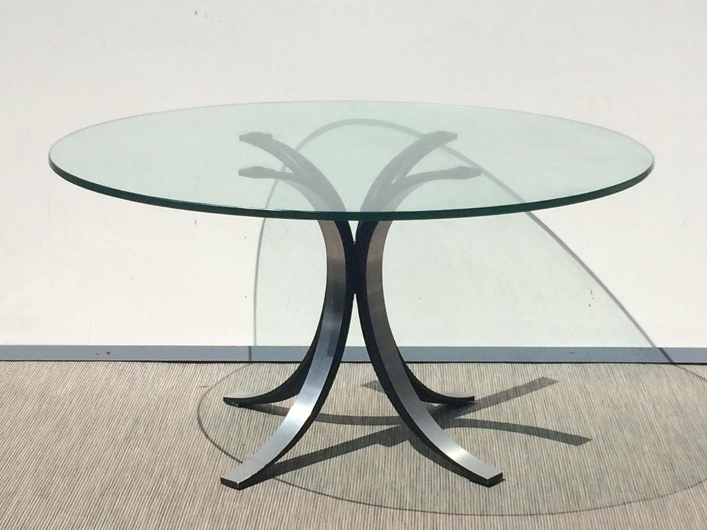 Vintage T69 by Osvaldo Borsani for Tecno hoge tafel XXL, Huis en Inrichting, Gebruikt, Vintage Space Age, 100 tot 150 cm, Rond