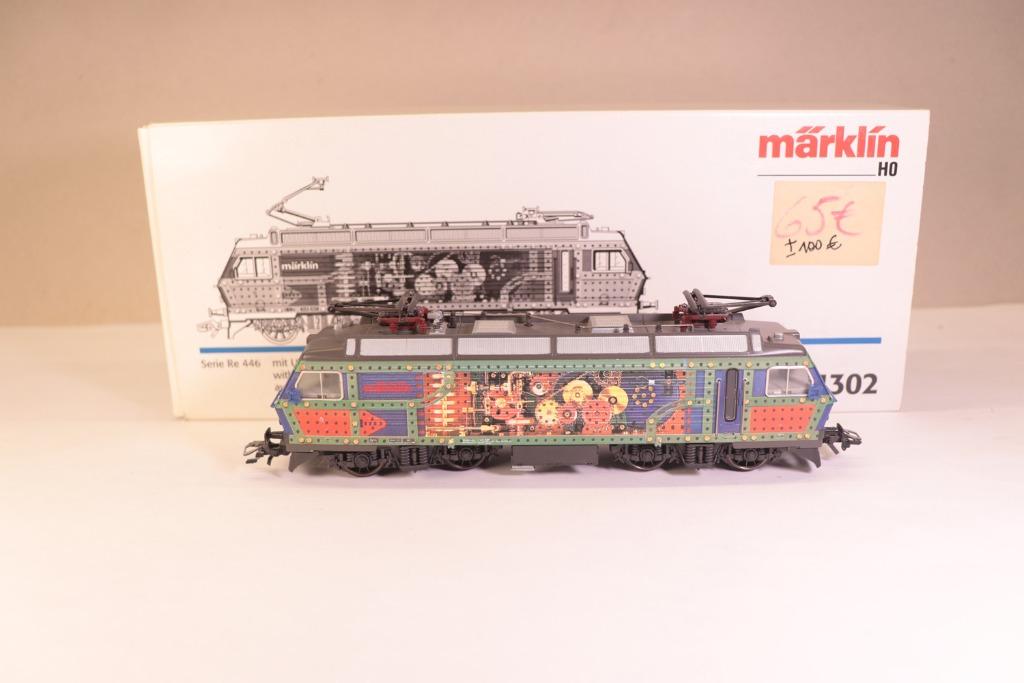 MARKLIN 34302 Re 446 "MECANO" - 1/87 H0 AC digitaal (DELTA), Wisselstroom, Locomotief, Ophalen of Verzenden, Zo goed als nieuw