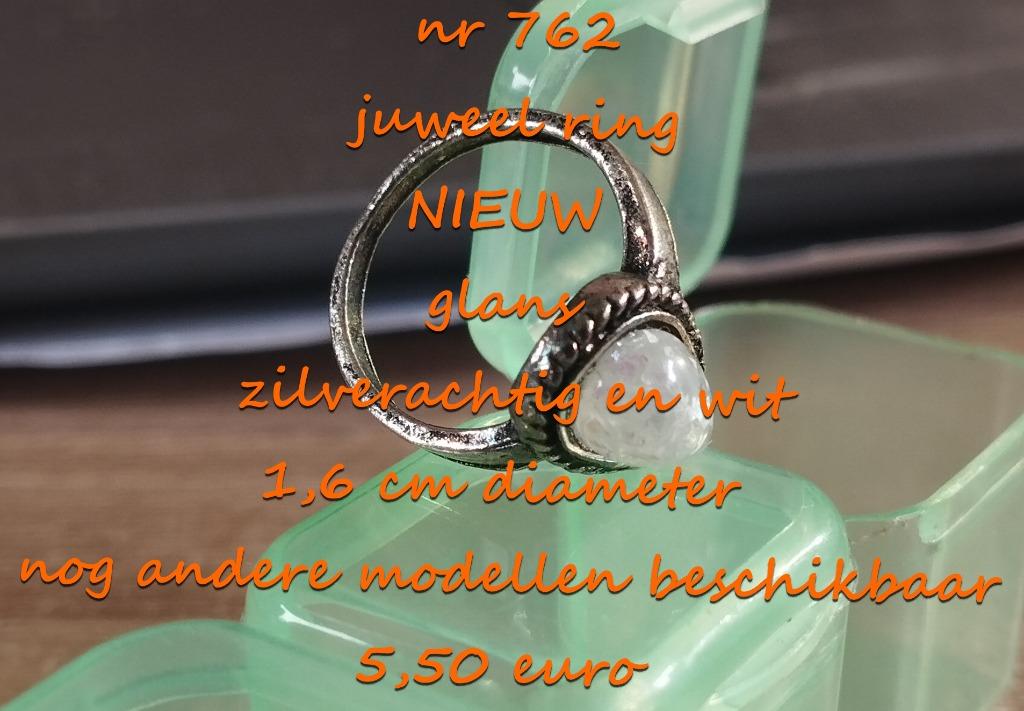 762. Juweel : ring , NIEUW , verzending inbegrepen, Handtassen en Accessoires, Ringen, Nieuw, Dame of Heer, 17 tot 18, Wit, Overige materialen