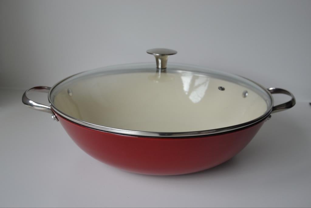 Beka arome wok gietijzer 34 cm inductie, Huis en Inrichting, Keuken | Potten en Pannen, Ophalen of Verzenden, Zo goed als nieuw