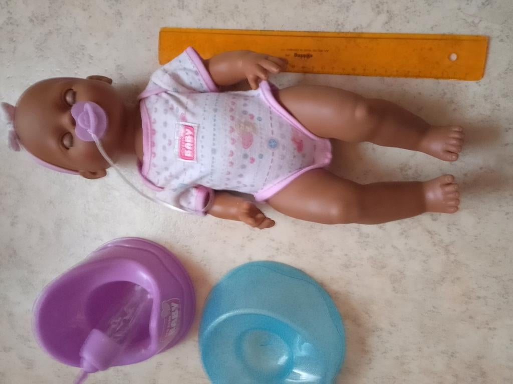 Simba bruine pop met fopspeen en potje, Ophalen of Verzenden, Zo goed als nieuw