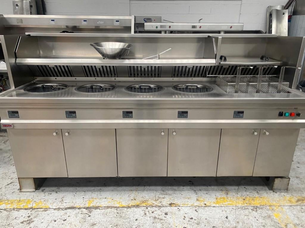 Friteuse GAZ occasion marque HEGRO de 5 bacs, Ophalen of Verzenden, Gebruikt, Fornuis, Frituur en Grillen