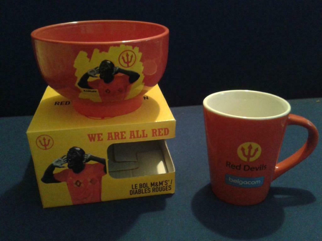 (soep)kom + foto's van Lukaku + drinktas Red Devils, Ophalen of Verzenden, Nieuw